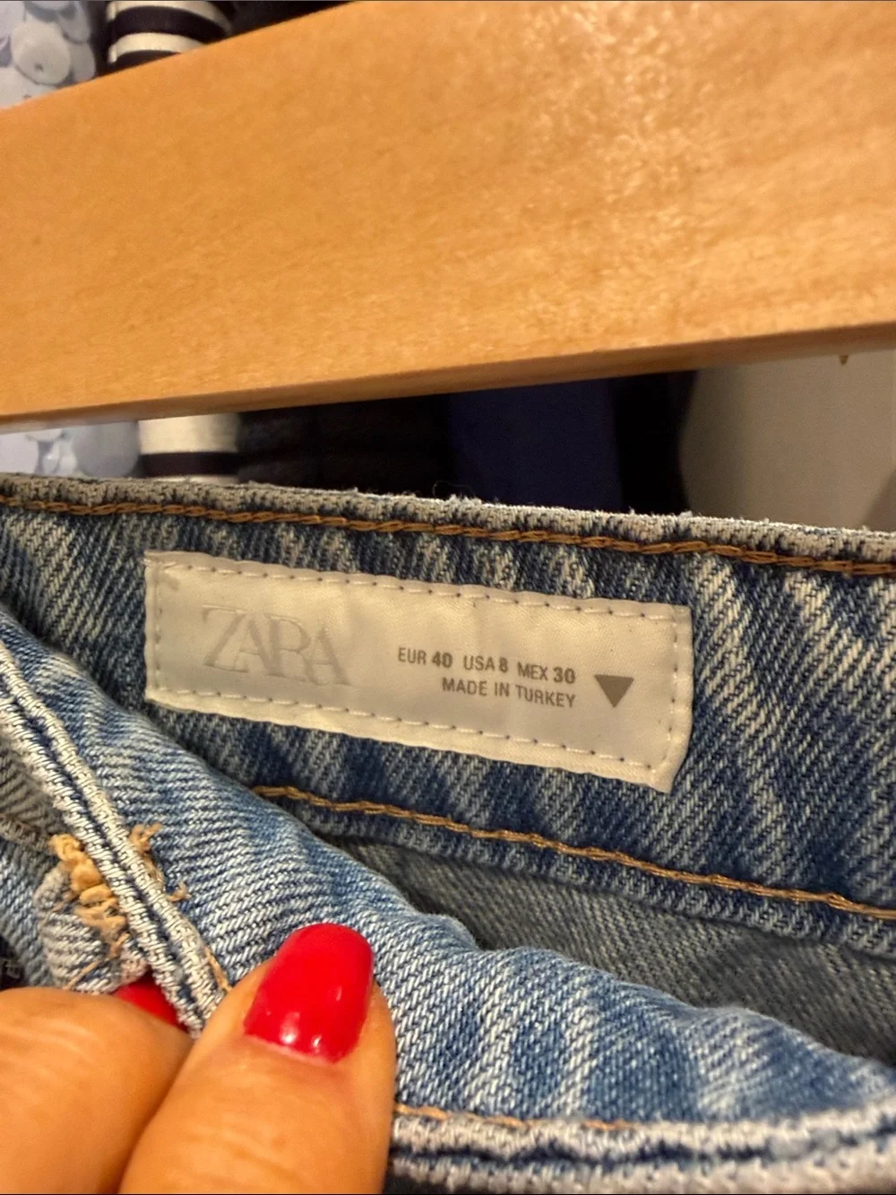 Zara Light Blue Denim Long Jean Shorts